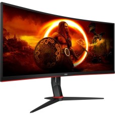 AOC CU34G2XE/BK, Gaming-Monitor(86 cm (34 Zoll), schwarz (matt)/rot, UWQHD, VA, Curved, 144Hz Panel)