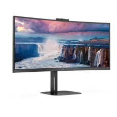 AOC CU34V5CW/BK, LED-Monitor(86.4 cm (34 Zoll), schwarz, WQHD, VA, HDMI, DisplayPort, FreeSync, Webcam, 100Hz Panel)