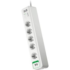 APC Essential SurgeArrest PM5T-GR, mit Schalter, Steckdosenleiste(weiß, 1,8 Meter Kabel, Überspannungsschutz)