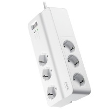 APC Essential SurgeArrest PM6-GR, 6-fach, Steckdosenleiste(weiß, 2 Meter Kabel, Überspannungsschutz, Schalter)