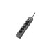 APC Steckdosenleiste Essential SurgeArrest PME5U2B-GR, 5-fach, 2x USB(schwarz, 1,5 Meter Kabel, Überspannungsschutz, Schalter)