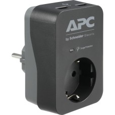 APC Überspannungsschutz Essential SurgeArrest PME1WU2B-GR(anthrazit/grau, 2x USB-A, mit Netzfilter)