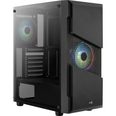 Aerocool Menace Saturn RGB, Tower-Gehäuse(schwarz, Tempered Glass)