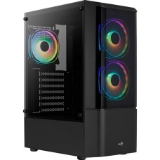 Aerocool Quantum v2 TG, Tower-Gehäuse(schwarz/grau, Front und Seitenteil aus Tempered Glass)