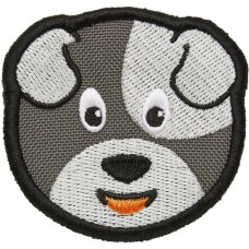 Affenzahn Klett-Badge Hund, Patch(grau)