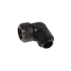 Alphacool Eiszapfen 13mm HardTube Anschraubtülle 90° drehbar, Verbindung(schwarz, G1/4 für Acryl-Messingrohre - Deep Black)