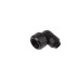 Alphacool Eiszapfen 16mm HardTube Anschraubtülle 90° drehbar, Verbindung(schwarz, G1/4 für Acryl-Messingrohre - Deep Black)