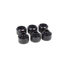 Alphacool Eiszapfen 16mm HardTube Anschraubtülle G1/4, Schrauben-Set(schwarz, für Acryl- Messingrohre, 6 Stück)
