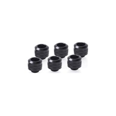Alphacool Eiszapfen PRO 13mm HardTube Fitting G1/4 - Deep Black Sixpack, Verbindung(schwarz, 6 Stück)