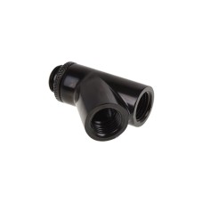 Alphacool Eiszapfen Y-Verbinder 45° - G1/4 drehbar, Verbindung(schwarz, 2x Innen 1x Außengewinde - Deep Black)