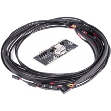 Alphacool Front I/O-Panel mit USB 2.0/ und Kabelsatz, Frontpanel(für Servergehäuse)