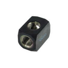 Alphacool HF Anschlussterminal TEE T-Stück Rund G1/4, Anschlüsse(schwarz)