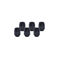 Alphacool HF Anschraubtülle TPV Metall - Gerade - Black, Verbindung(schwarz (matt), 6er Kit)