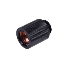 Alphacool HF Verlängerung G1/4 auf G1/4 20mm - Deep Black, Verbindung(schwarz (matt), für weiche Schläuche (PVC, Silikon, Neoprene))