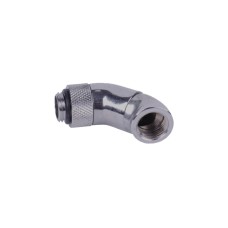 Alphacool HF Winkeladapter Doppel-45° drehbar G1/4 AG auf G1/4 IG - Chrome, Verbindung(chrom, für weiche Schläuche (PVC, Silikon, Neoprene))