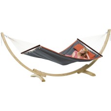 Amazonas American Dream Set AZ-6010130, Camping-Hängematte(grau, Mit Spreizstäben, Gestell)