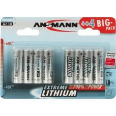 Ansmann Extreme Lithium Mignon AA, Batterie(silber, 8 Stück)