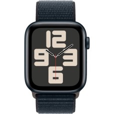 Apple Watch SE (2023), Smartwatch(dunkelblau/dunkelblau, 44 mm, Sport Loop, Aluminium, Cellular)