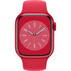 Apple Watch Series 8, Smartwatch(rot, 41 mm, Sportarmband, Aluminium-Gehäuse, LTE)