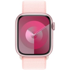 Apple Watch Series 9, Smartwatch(rosa/rosé, Aluminium, 41 mm, Sport Loop, Cellular)