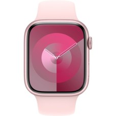 Apple Watch Series 9, Smartwatch(rosa/rosé, Aluminium, 45 mm, Sportarmband, Cellular)