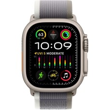 Apple Watch Ultra 2, Smartwatch(grün/grau, 49 mm, Trail Loop, Titangehäuse, Cellular)