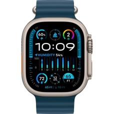 Apple Watch Ultra 2, Smartwatch(dunkelblau, 49 mm, Ocean Armband, Titangehäuse, Cellular)