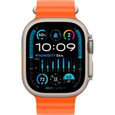 Apple Watch Ultra 2, Smartwatch(orange, 49 mm, Ocean Armband, Titangehäuse, Cellular)