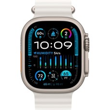 Apple Watch Ultra 2, Smartwatch(weiß, 49 mm, Ocean Armband, Titangehäuse, Cellular)