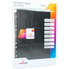 Asmodee 18-Pocket Pages Side-Loading, Einlage(schwarz, 10 Seiten pro Beutel)