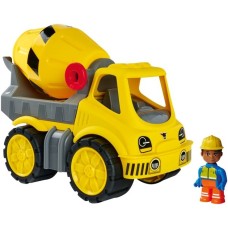 BIG Power-Worker Zementmischer + Figur, Spielfahrzeug(gelb/grau)