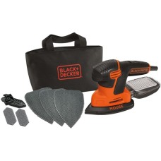 BLACK+DECKER Mouse-Schleifer KA2000, Deltaschleifer(orange/schwarz, 120 Watt, mit Tasche u. 6-tlg. Schleifzubehör)