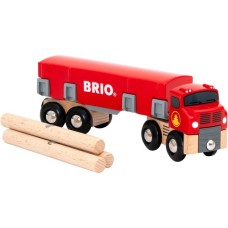 BRIO Holztransporter mit Magnetladung, Spielfahrzeug(rot)