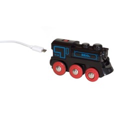 BRIO World Schwarze Akku-Lok mit Micro-USB, Spielfahrzeug(schwarz)