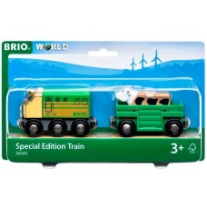 BRIO World Sondereditionszug 2023 - Bauernhof-Zug mit Kuh, Spielfahrzeug
