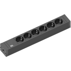 Bachmann CONNECT LINE Steckdosenleiste 6-fach(schwarz, 2 Meter Kabel)