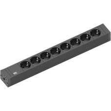 Bachmann CONNECT LINE Steckdosenleiste 8-fach(schwarz, 2 Meter Kabel)