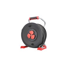 Bachmann Profi-Kabeltrommel 399.192, 3x Schutzkontakt(schwarz/rot, 40 Meter H07RN-F 3G 2,5mm²)