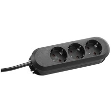 Bachmann SMART Steckdosenleiste 3-fach(schwarz, 3 Meter Kabel)