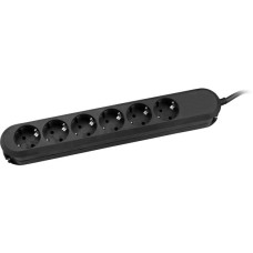 Bachmann SMART Steckdosenleiste 6-fach(schwarz, 3 Meter Kabel)