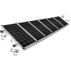 Befestigung Stockschrauben, für Schrägdachmontage, 30mm Rahmenhöhe, Halterung(0% MWST, für 6 Solarpanels, auf Wellplatten oder Trapezblech)