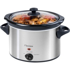 Bestron Slow Cooker ASC350, Multikocher(edelstahl/schwarz, 180 Watt, 3,5 Liter)