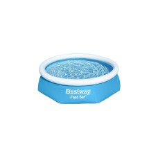 Bestway Fast Set Aufstellpool-Set, Ø 244cm x 61cm, Schwimmbad(blau/hellblau, mit Filterpumpe)