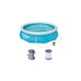 Bestway Fast Set Aufstellpool-Set, Ø 305cm x 76cm, Schwimmbad(blau/hellblau, mit Filterpumpe)