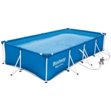 Bestway Steel Pro Frame Pool Set, Schwimmbad(blau, 400cm x 211cm x 81cm, mit Filterpumpe)