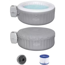 Bestway Whirlpool LAY-Z-SPA St. Lucia AirJet, Schwimmbad(grau, Ø 170cm x 66cm)