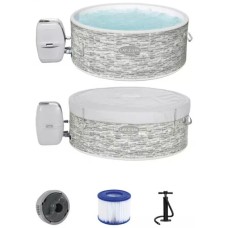 Bestway Whirlpool LAY-Z-SPA Vancouver AirJet Plus, mit App-Steuerung, Schwimmbad(hellgrau, Ø 155cm x 60cm)