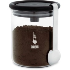 Bialetti Aufbewahrungsglas für Kaffeepulver(transparent/schwarz)