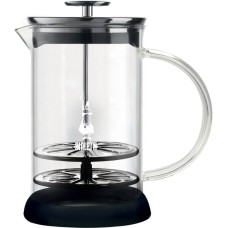 Bialetti Cappuccinatore aus Glas, Milchaufschäumer(schwarz/transparent)