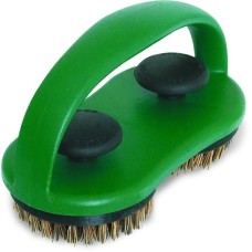 Big Green Egg Doppelter Grillrost- und Pizzastein-Schrubber, Grill-Reinigungsbürste(grün)